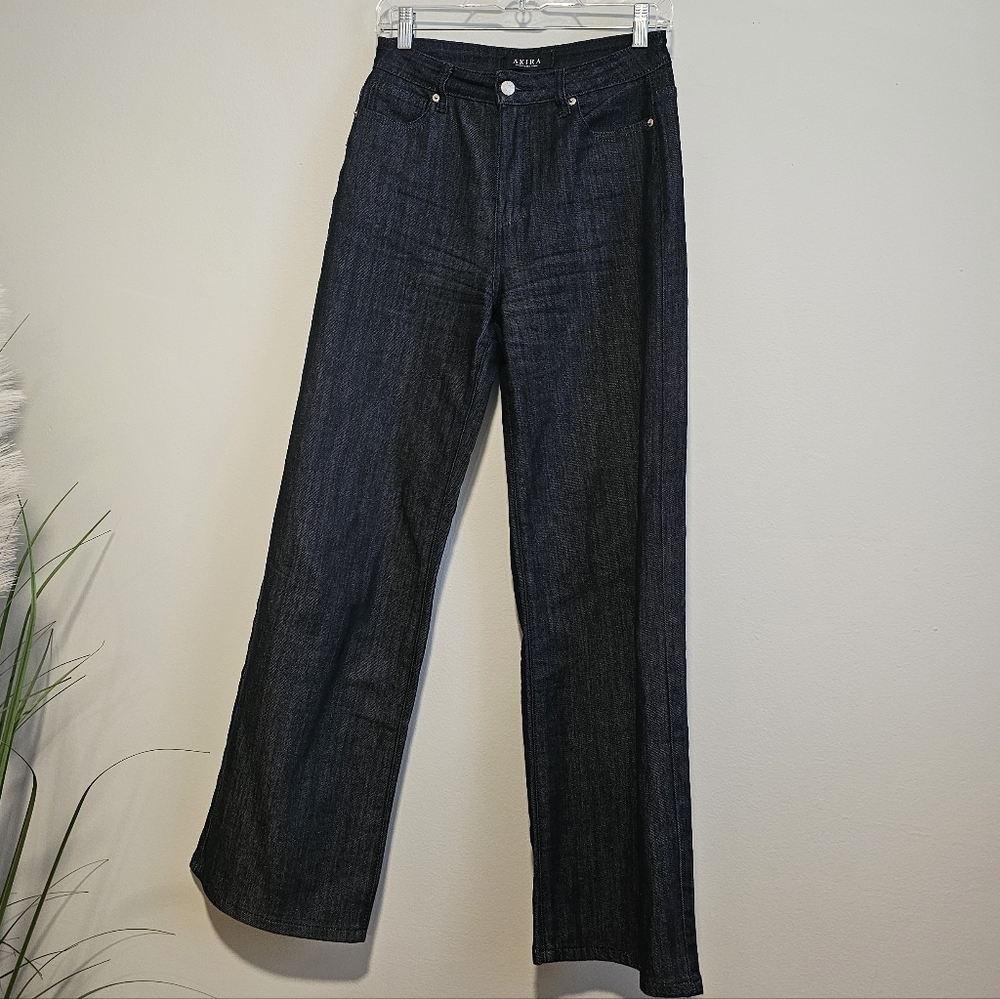 Women's Dark Blue AKIRA Wide Leg Jeans, 27 Waist